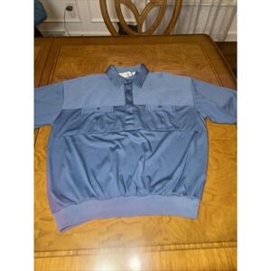 Classics by Palmland Polo Button Down Shirt Men's L Blue Retro Dad Vintage